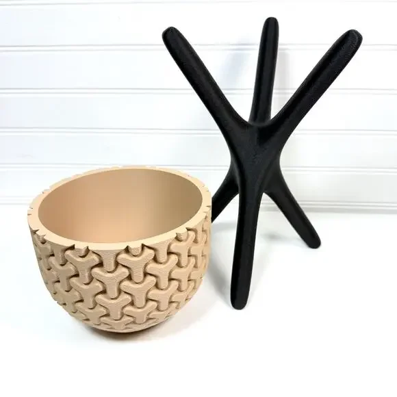 Triova Cachepot, Indoor Tabletop Planter Pot, No Drainage Holes, Elevated Design - Picture 10 of 13